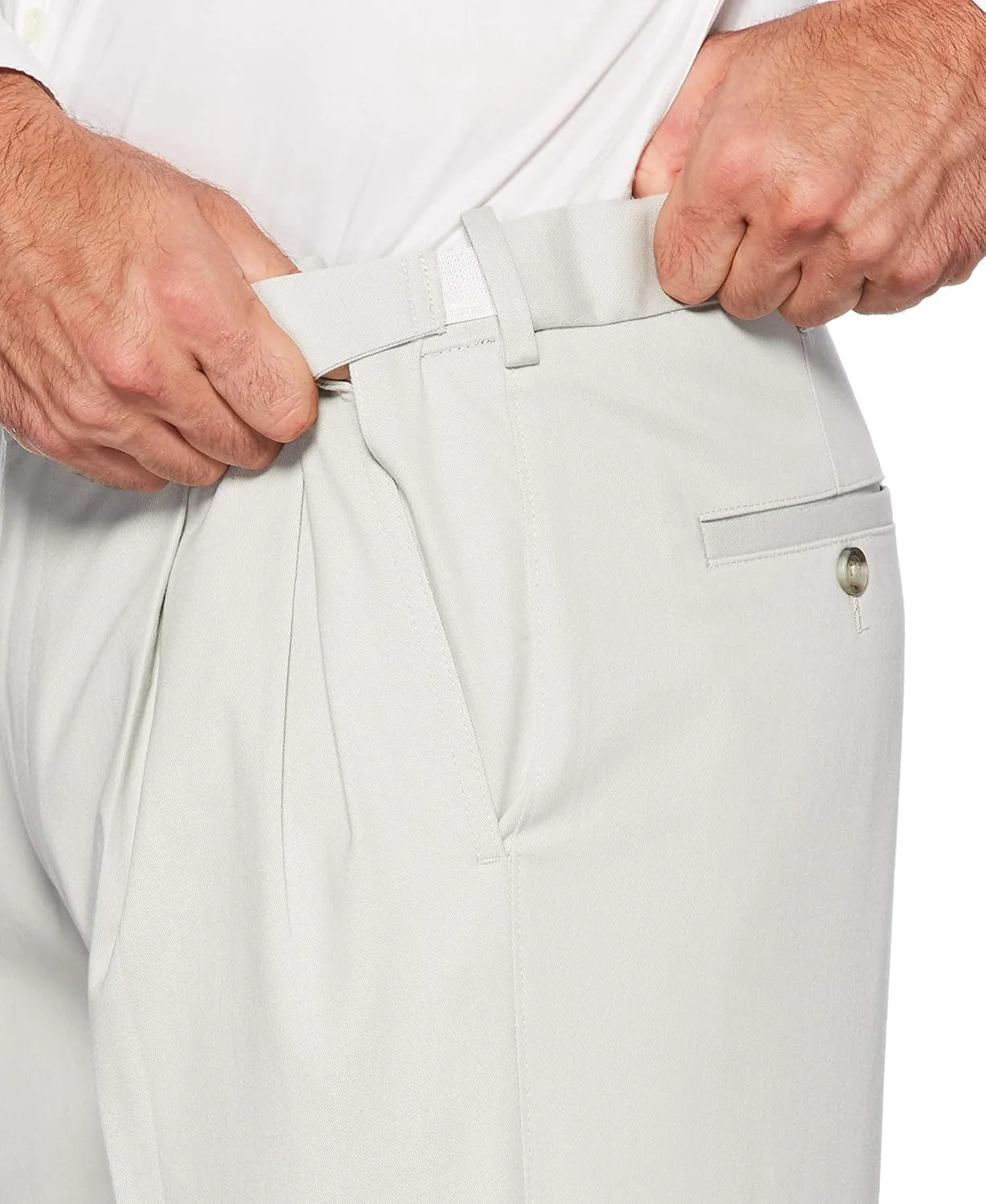 Savane Men's Ultimate Performance Pleated Chino Pants With Expandable Waistband, Non-Iron Fabric, Stretch Lightweight Twill