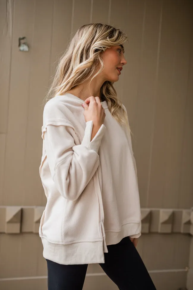 Scouted Out Cream Oversized Fleece Sweatshirt FINAL SALE