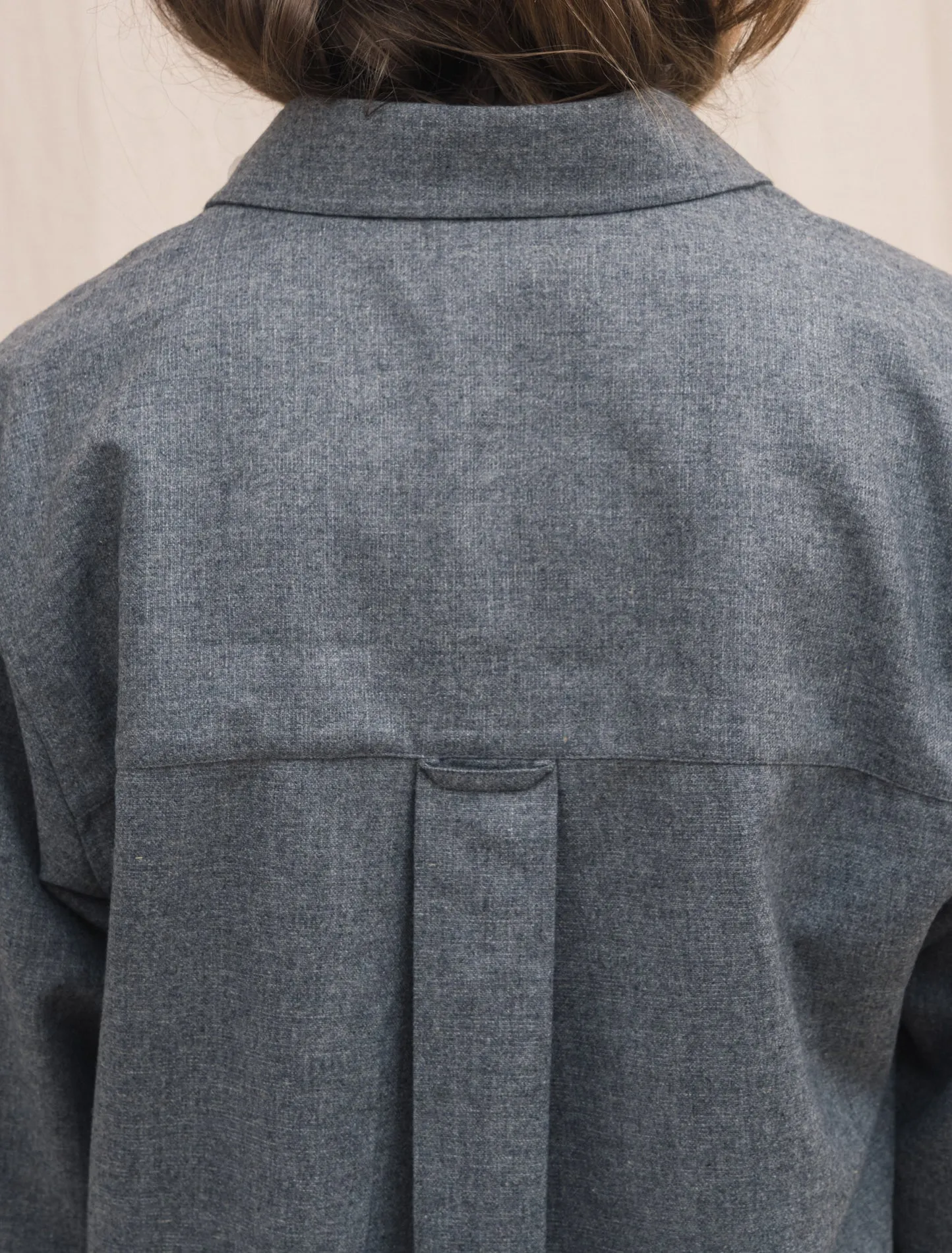 Short Wool Shirt Grey