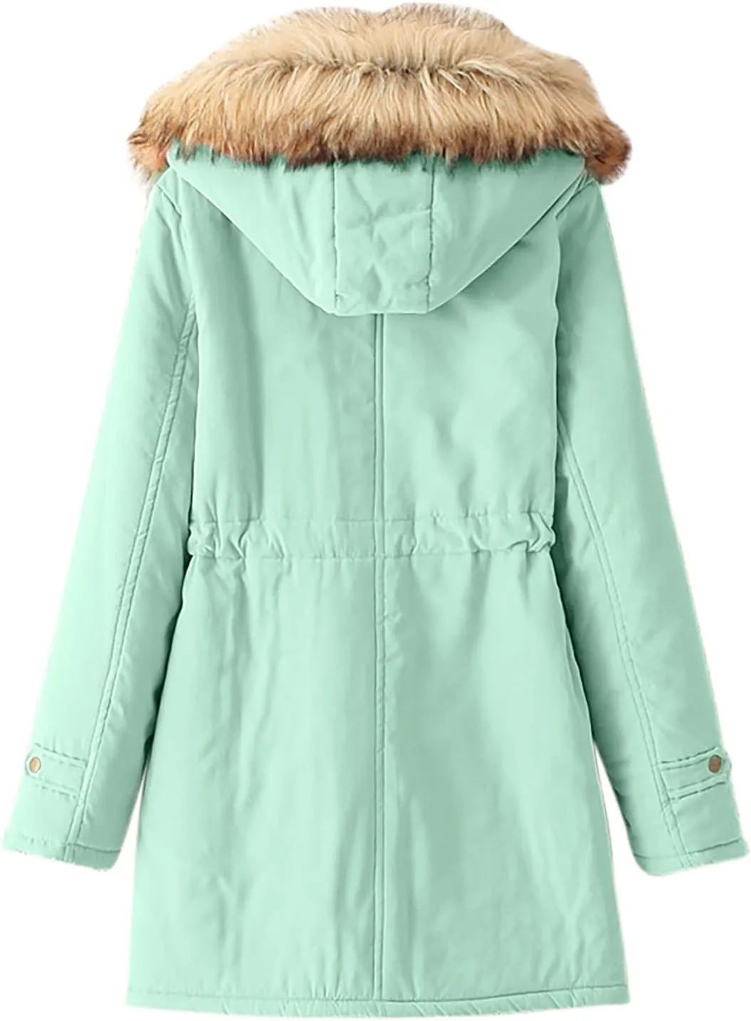 SMIDOW Winter Coats For Women 2023 Trendy Thicken Puffer Jackets With Faux Fur Hood Warm Parka Coat Outwear