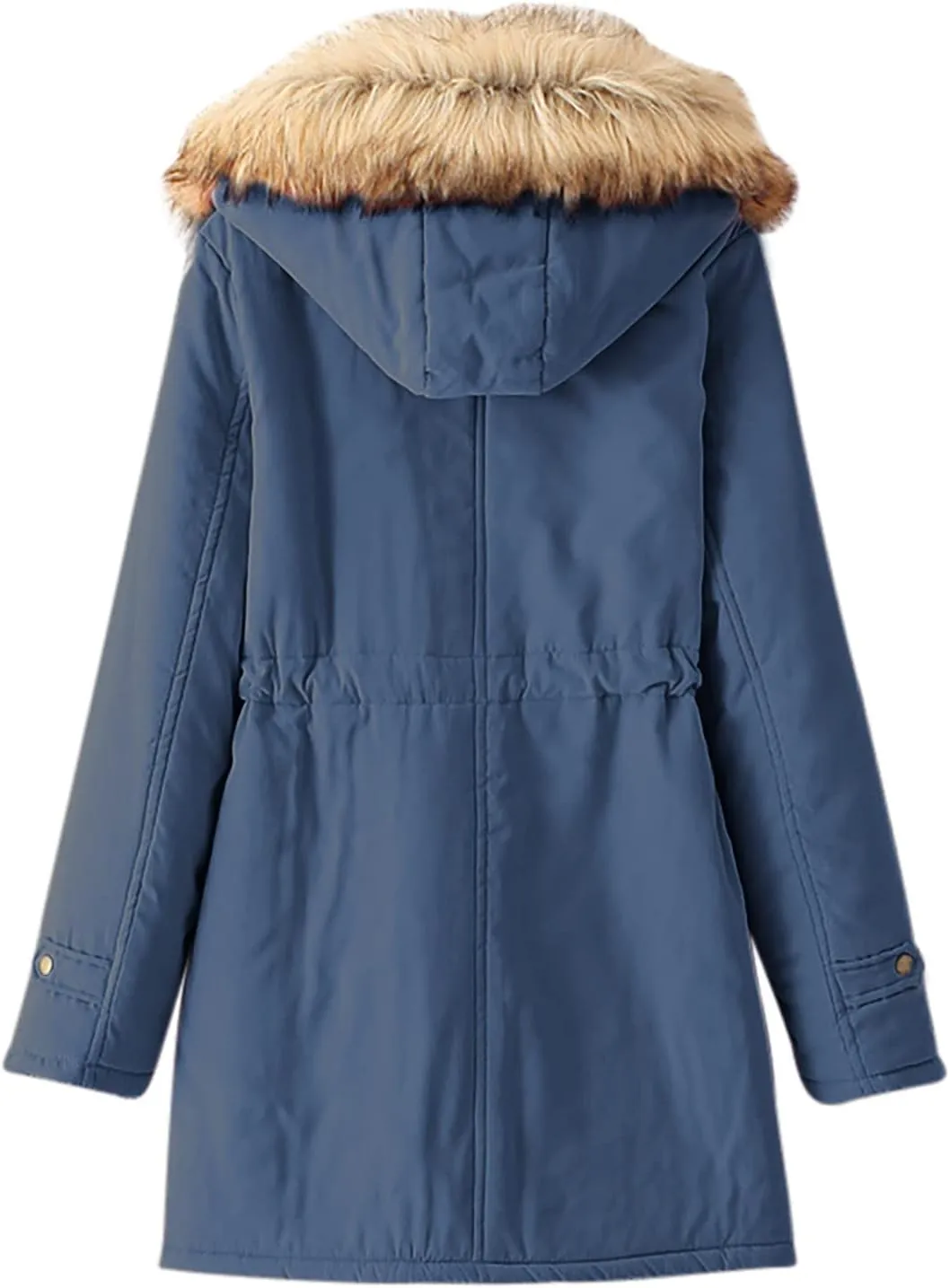 SMIDOW Winter Coats For Women 2023 Trendy Thicken Puffer Jackets With Faux Fur Hood Warm Parka Coat Outwear