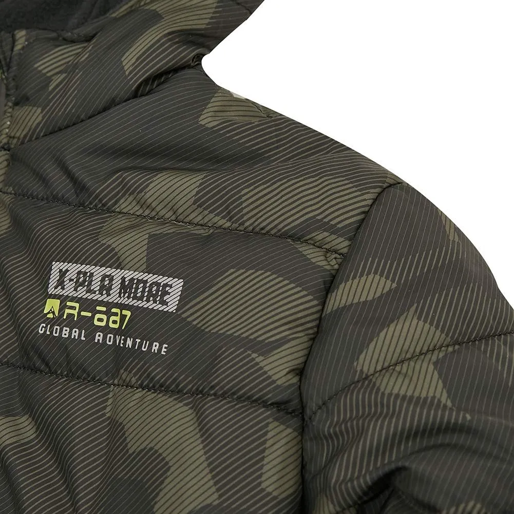 SNOW DREAMS Boys Lightweight Coat Hooded Waterproof Camo Puffer Jackets Outerwear