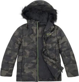 SNOW DREAMS Boys Lightweight Coat Hooded Waterproof Camo Puffer Jackets Outerwear