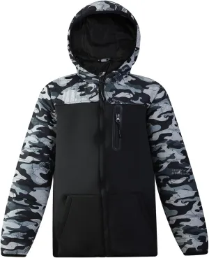 SNOW DREAMS Boys Lightweight Coat Hooded Waterproof Camo Puffer Jackets Outerwear
