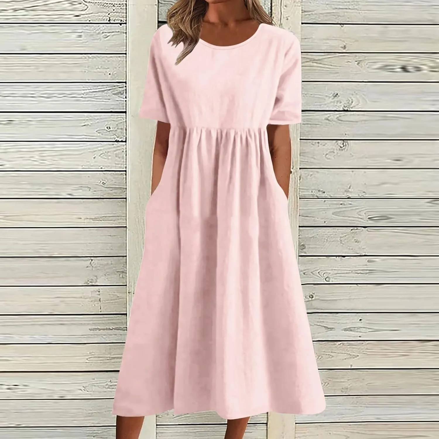 Summer Dresses for Women 2025 Casual Plus Size Floral Maxi Dress Short Sleeve Flowy Pleated Boho Beach Sundresses