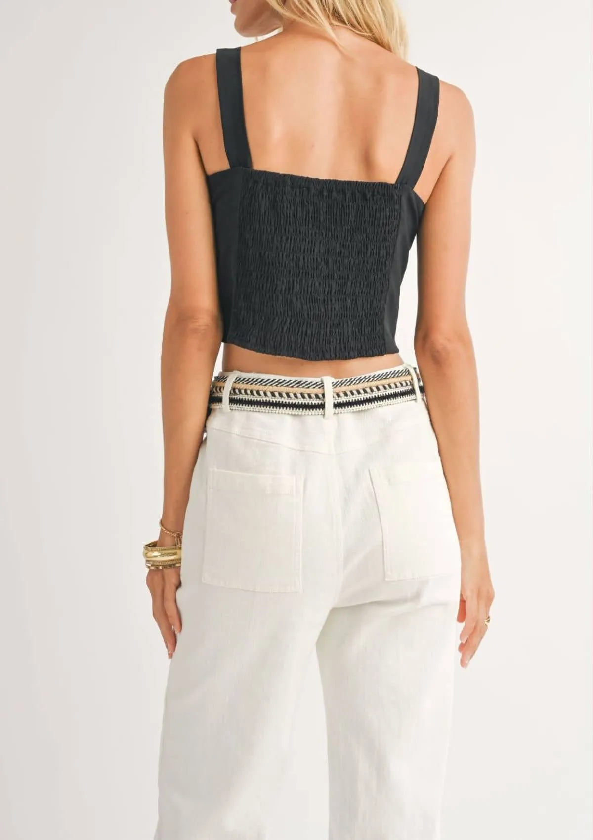 The Classics Surplice Smock Tank - Black