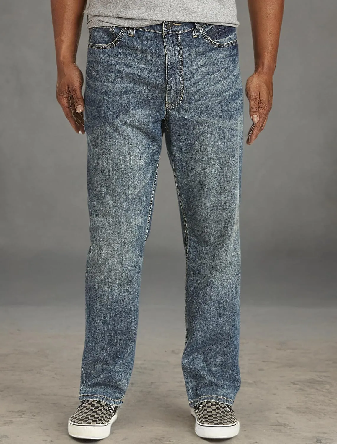 True Nation by DXL Big and Tall Relaxed-Fit Stretch Jeans, Cali Cool