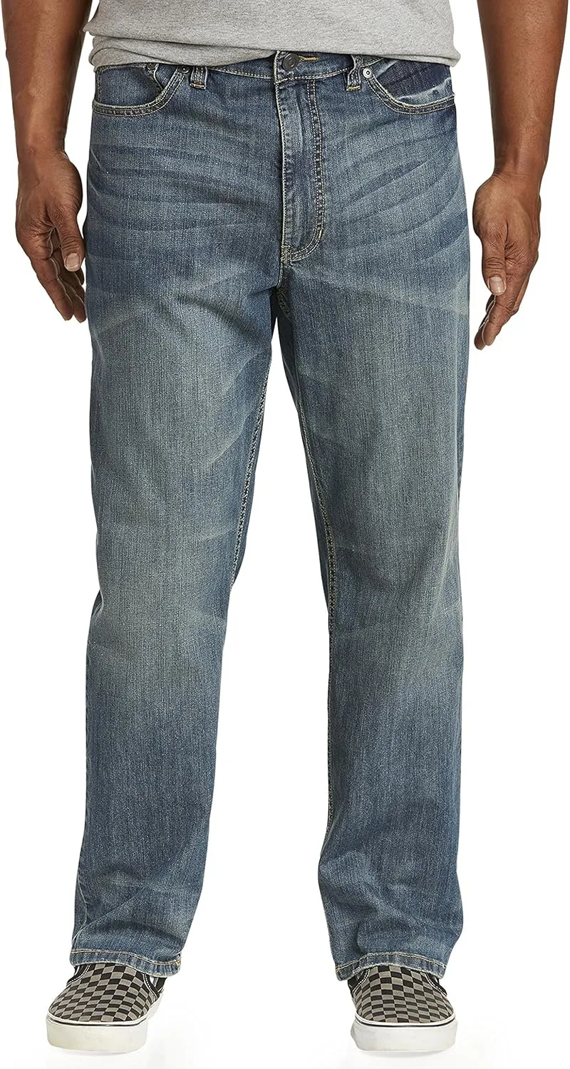 True Nation by DXL Big and Tall Relaxed-Fit Stretch Jeans, Cali Cool