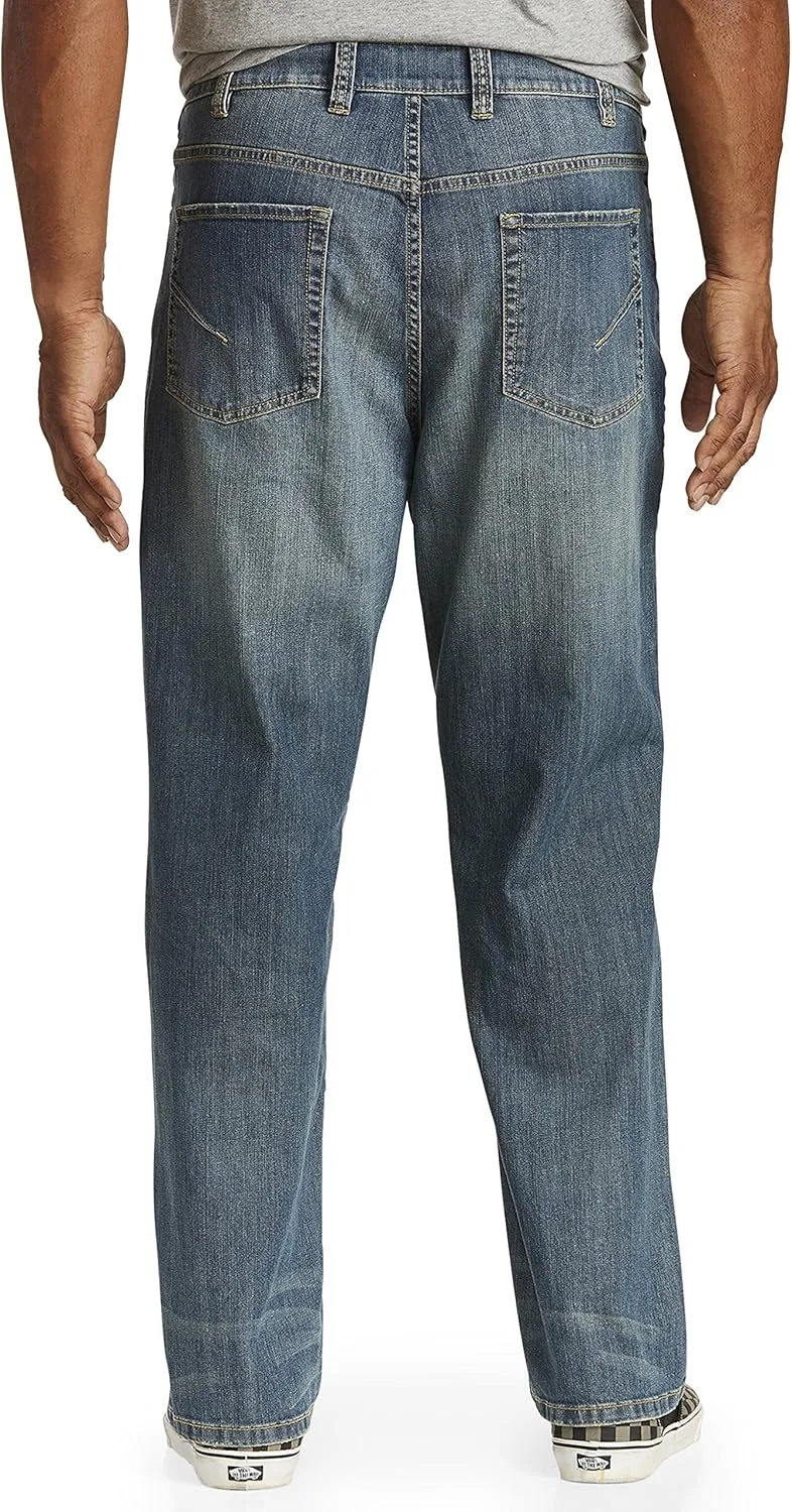 True Nation by DXL Big and Tall Relaxed-Fit Stretch Jeans, Cali Cool