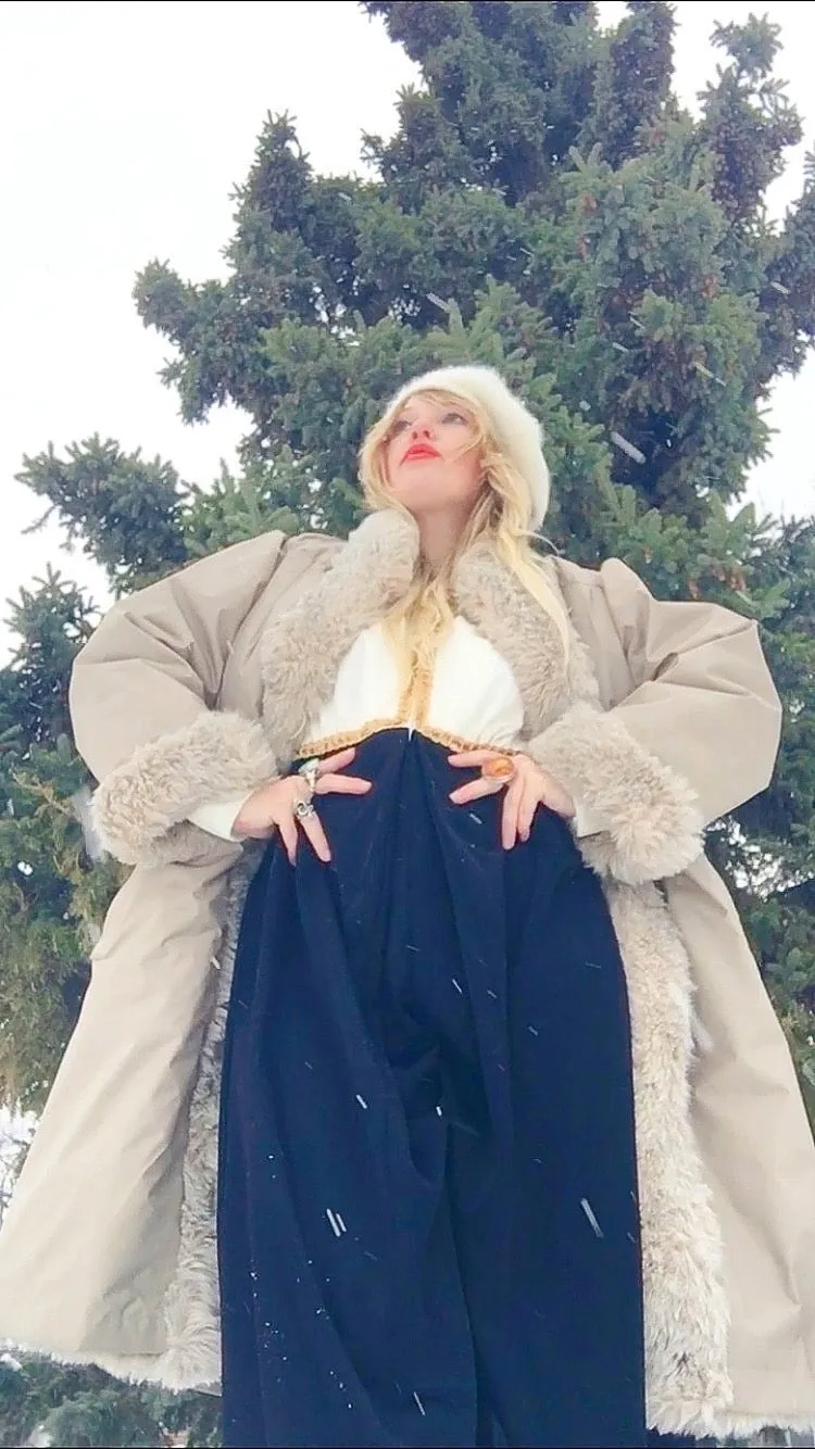 Vintage 80's Reversible Faux Fur Coat