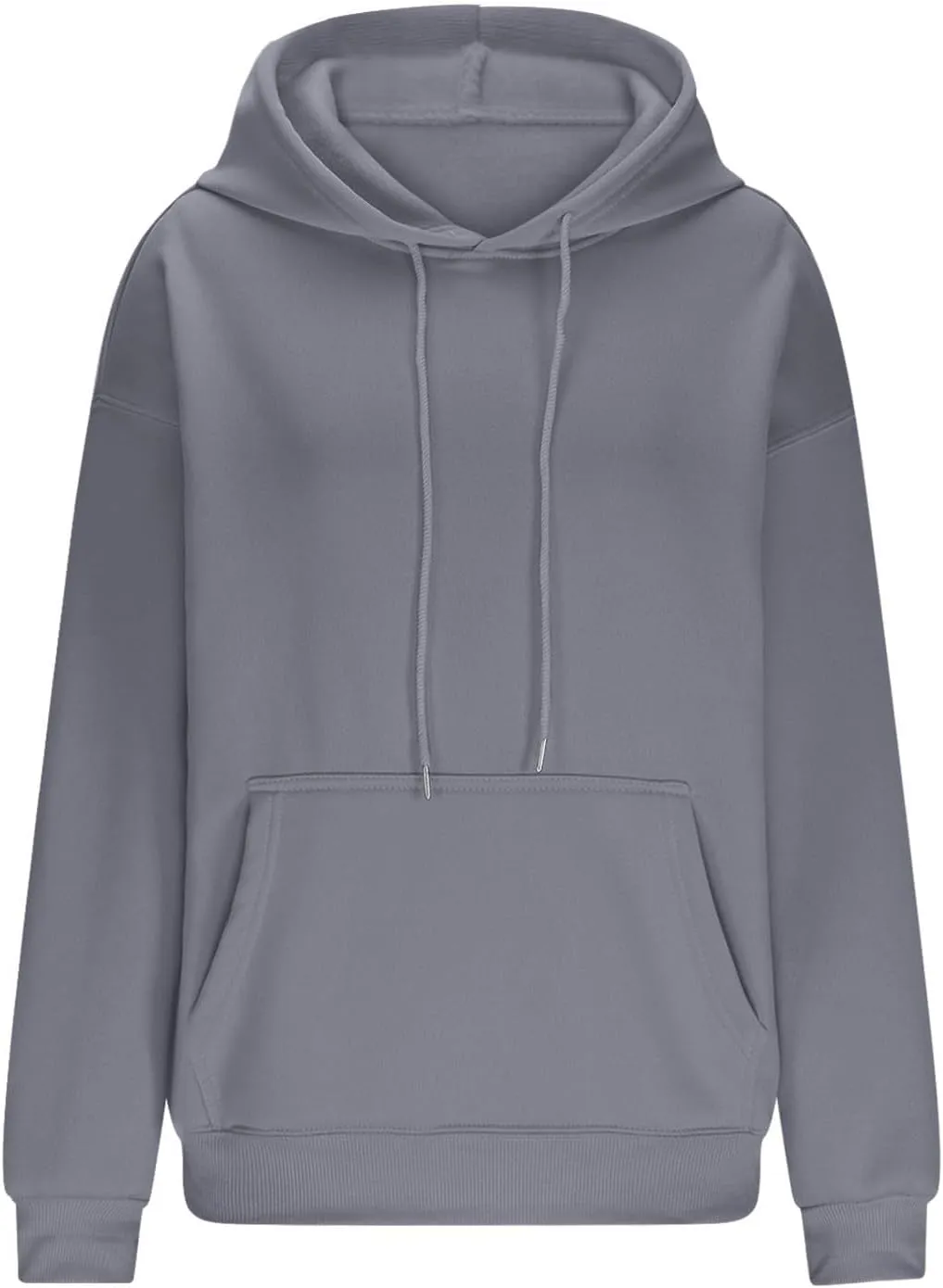 Women Oversized Hoodie Fleece Plain Plus Size Sweatshirts with Pocket Drawstring Workout Pullover Sweaters Tops