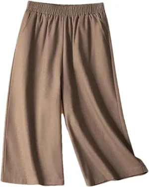 Women's High-Waisted Wide-Leg Pants  Cotton Linen Thin Slim Drape Straight-Leg Trousers for Summer Vacation Outfits