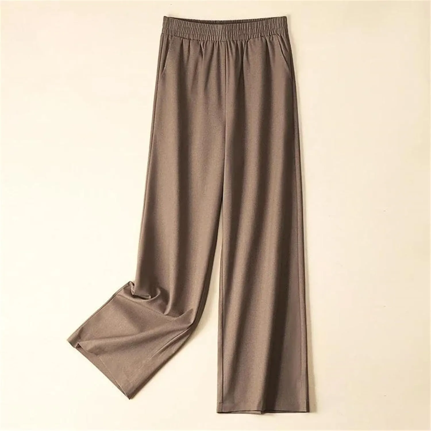 Women's High-Waisted Wide-Leg Pants  Cotton Linen Thin Slim Drape Straight-Leg Trousers for Summer Vacation Outfits