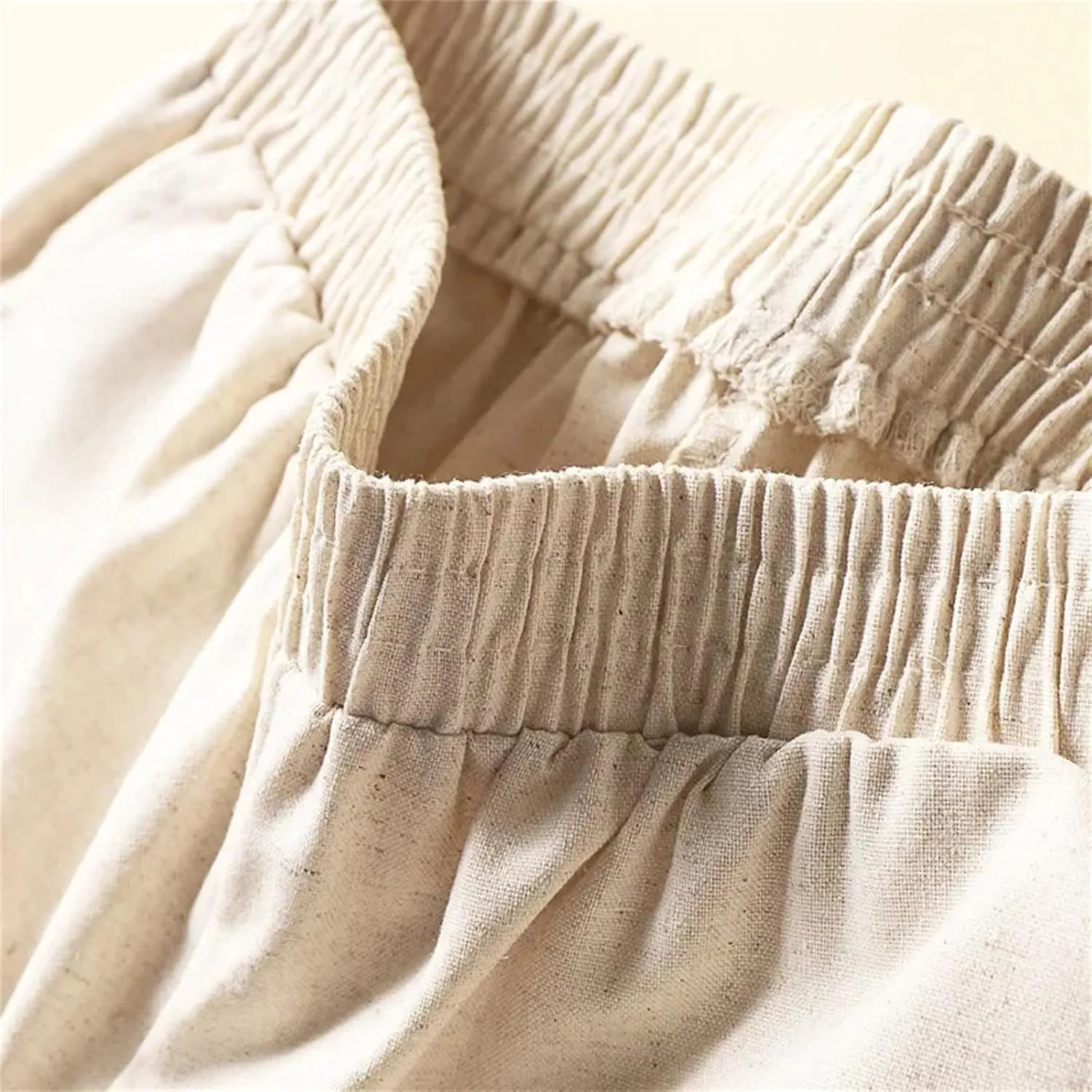 Women's High-Waisted Wide-Leg Pants  Cotton Linen Thin Slim Drape Straight-Leg Trousers for Summer Vacation Outfits