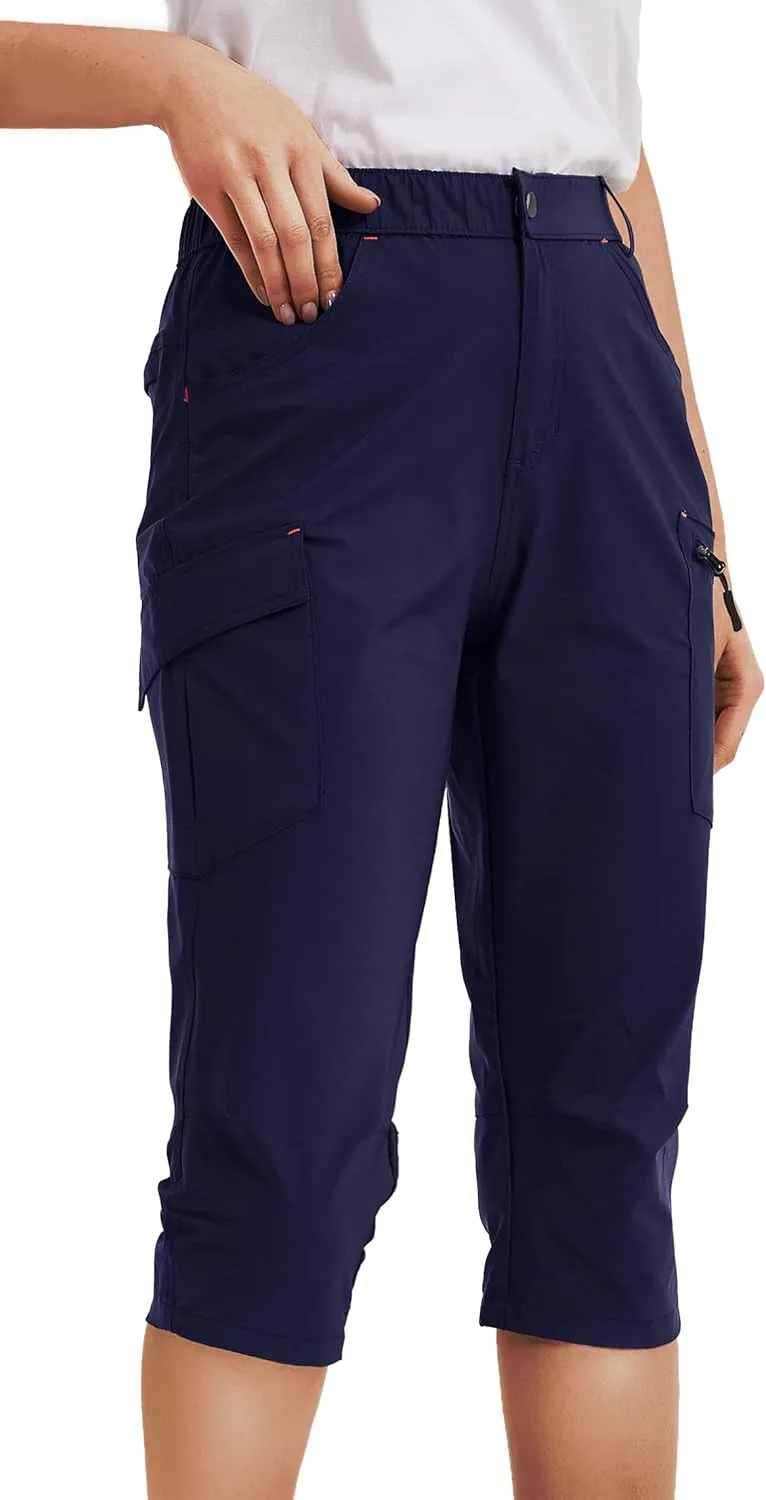 Women's Outdoor Hiking Pants With Cargo Pockets - Quick Dry UPF 50  Water-Resistant Athletic Pants for Camping and Workout