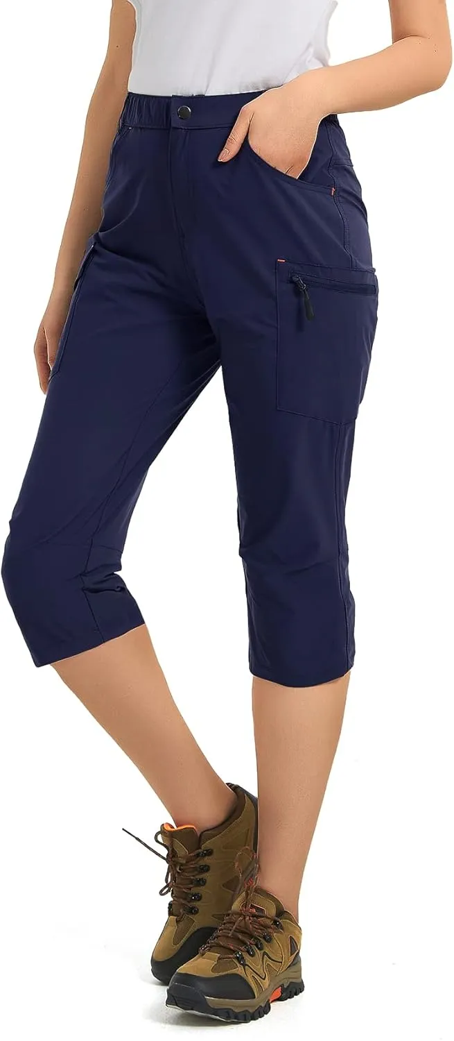 Women's Outdoor Hiking Pants With Cargo Pockets - Quick Dry UPF 50  Water-Resistant Athletic Pants for Camping and Workout