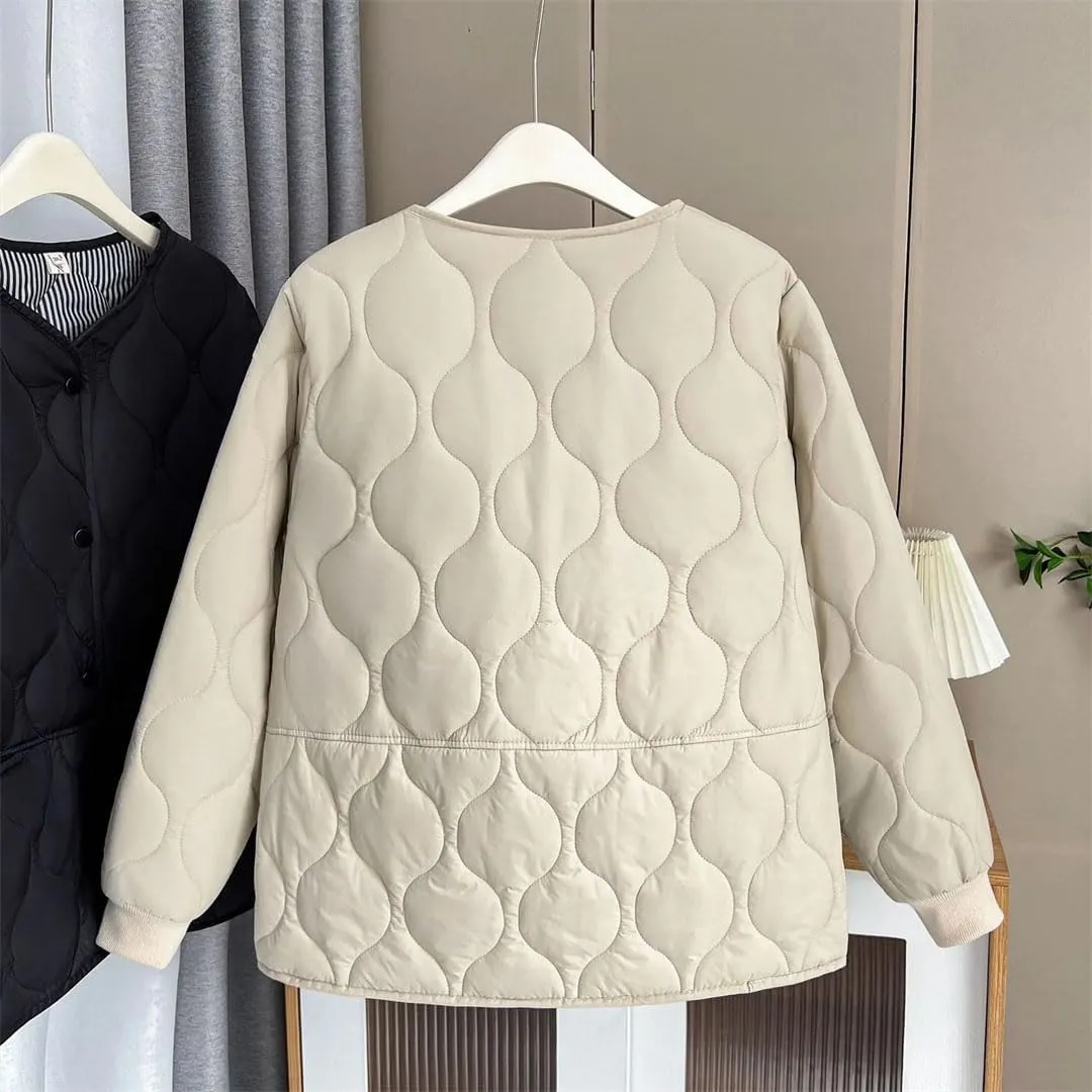 Women's Warm Coat Fall/Winter Thin Solid Color Cotton-Padded Parka