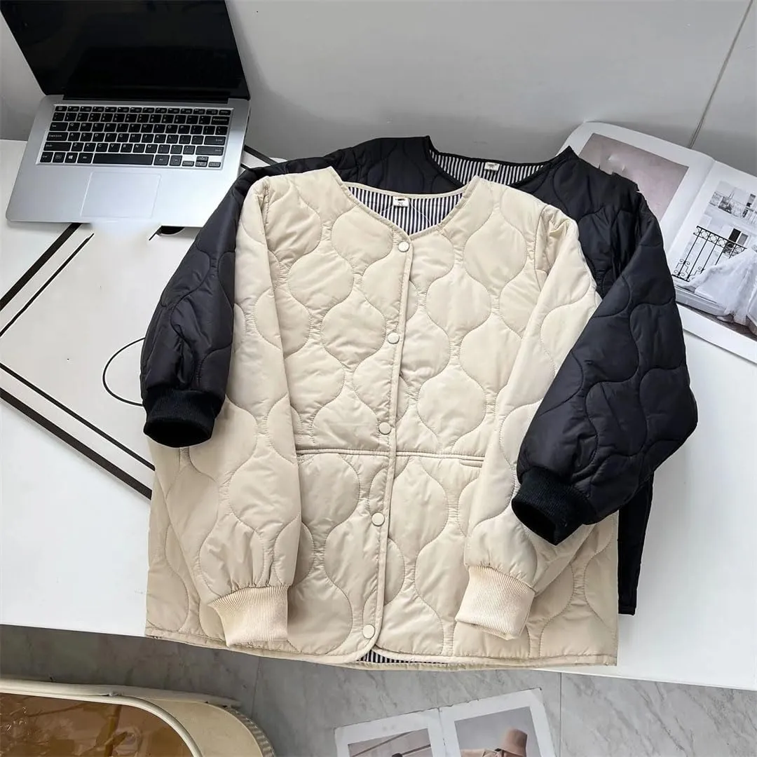 Women's Warm Coat Fall/Winter Thin Solid Color Cotton-Padded Parka