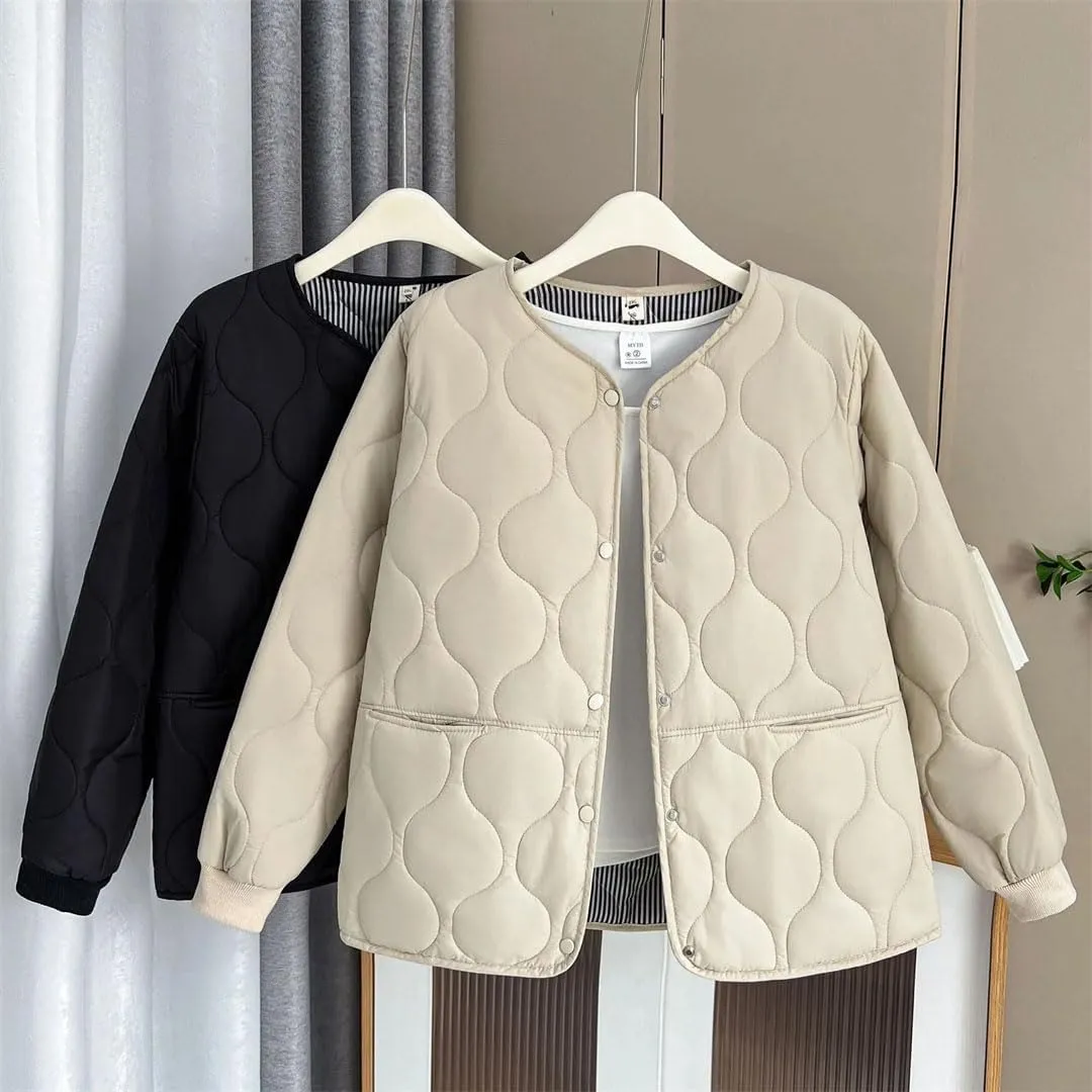 Women's Warm Coat Fall/Winter Thin Solid Color Cotton-Padded Parka