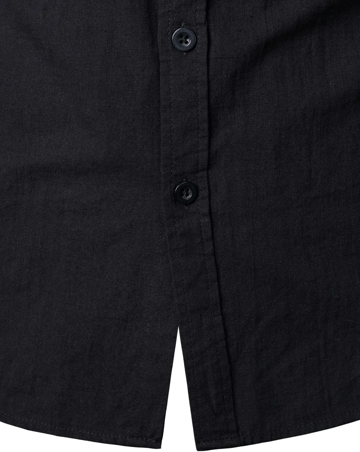 ZEROYAA Men's Fitted Cotton Linen Casual Short Sleeve Button Up Shirts Lightweight Beach Tops with Pocket