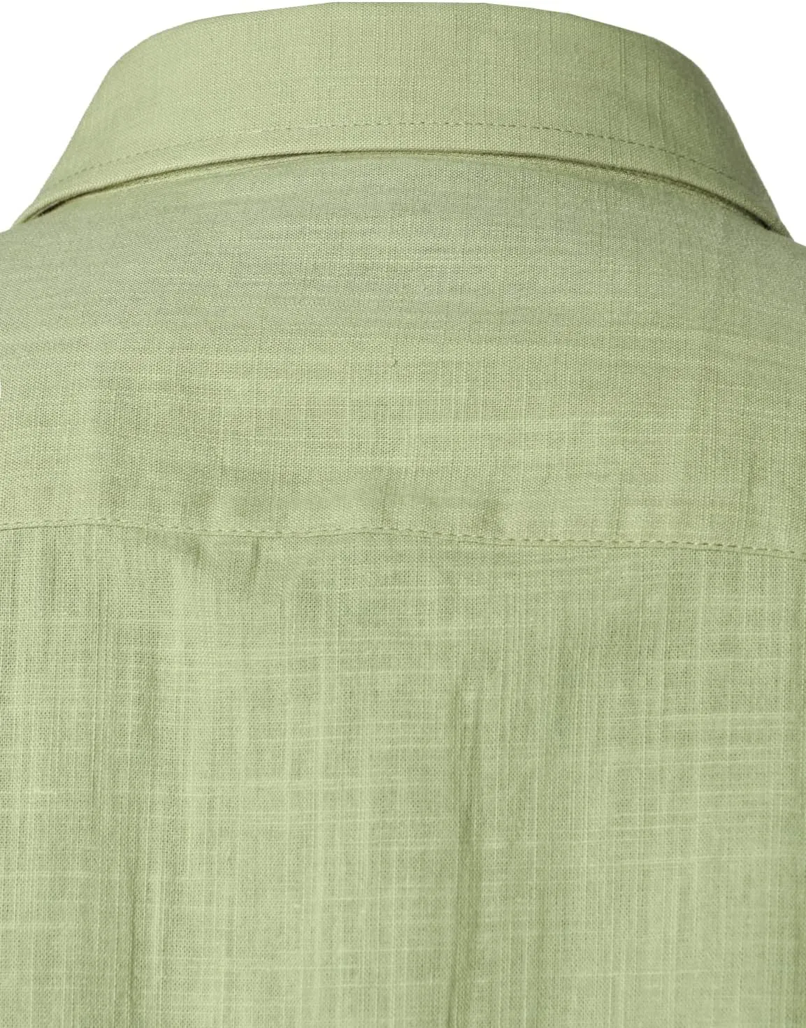 ZEROYAA Men's Fitted Cotton Linen Casual Short Sleeve Button Up Shirts Lightweight Beach Tops with Pocket