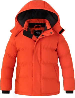 ZSHOW Boys' Winter Coat Waterproof Warm Quilted Puffer Jacket with Removable Hood