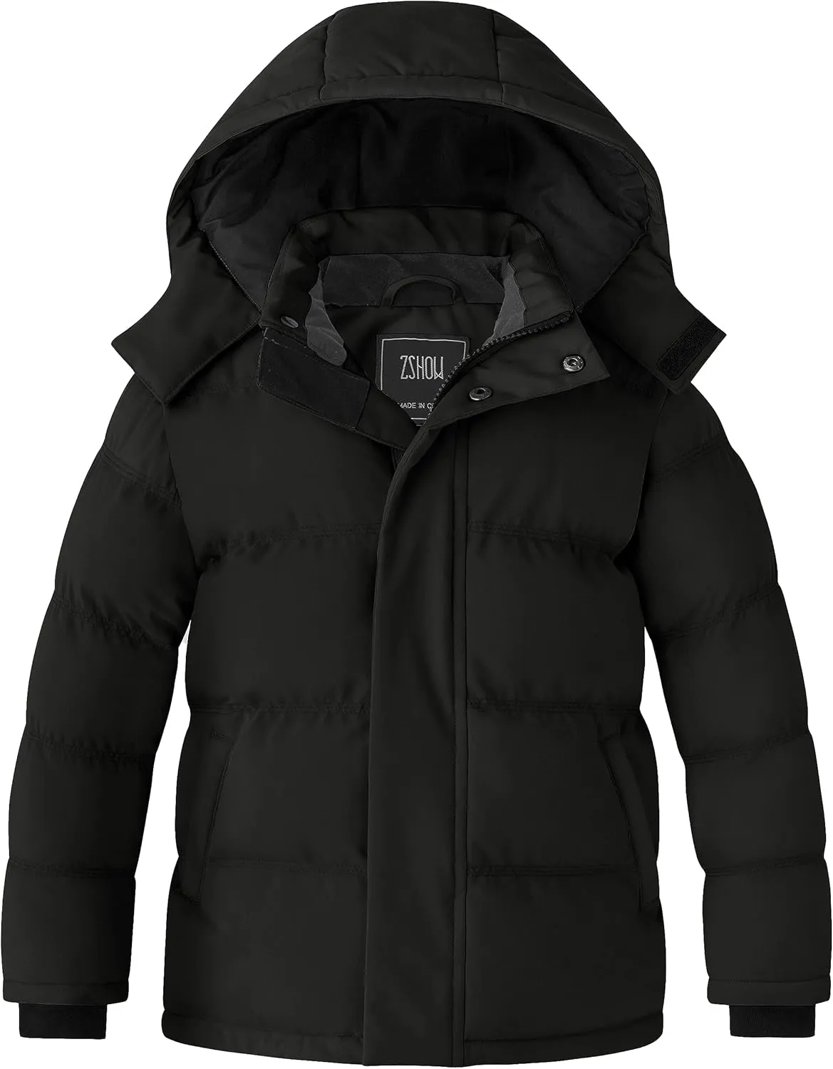 ZSHOW Boys' Winter Coat Waterproof Warm Quilted Puffer Jacket with Removable Hood