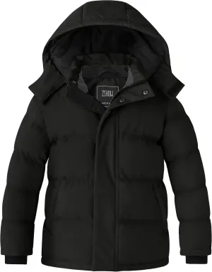 ZSHOW Boys' Winter Coat Waterproof Warm Quilted Puffer Jacket with Removable Hood