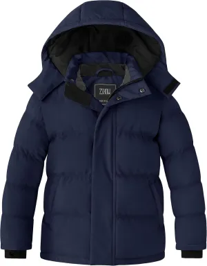 ZSHOW Boys' Winter Coat Waterproof Warm Quilted Puffer Jacket with Removable Hood